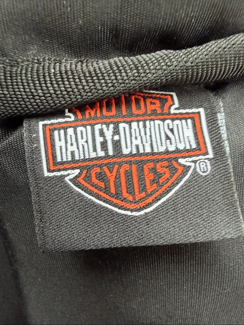 Harley-Davidson Black & Orange Nylon Mini Backpack Lightweight Motorcycle Bag